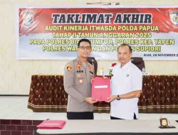 Itwasda Polda Papua Gelar Taklimat Akhir Audit Kinerja Tahap II di Biak, Empat Polres Diberi Tenggat 30 Hari